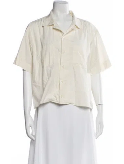 Pre-owned Jamie Haller Short Sleeve Button-up Top In Neutrals