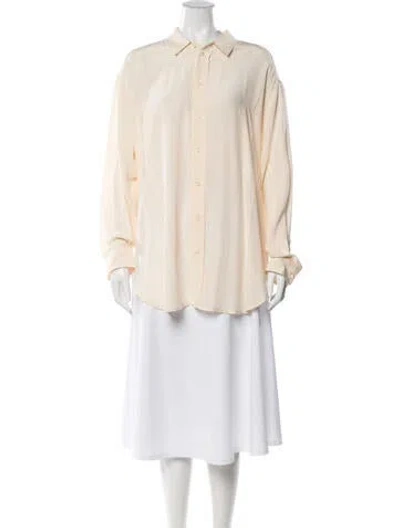 Pre-owned Jamie Haller Silk Long Sleeve Top In Neutrals