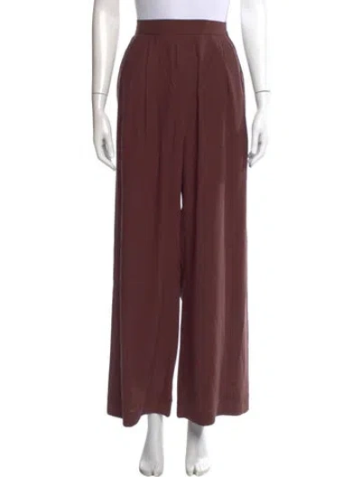 Pre-owned Jamie Haller Silk Wide Leg Pants In Red