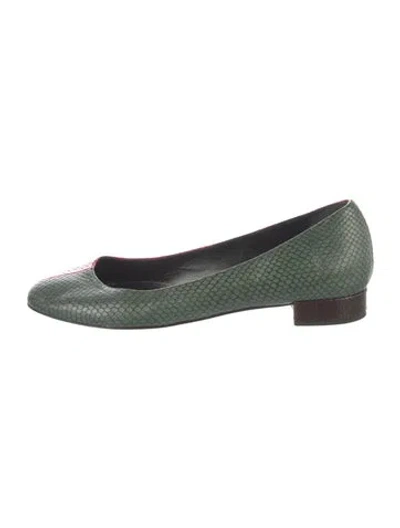 Pre-owned Jamie Haller Snakeskin Pumps In Green