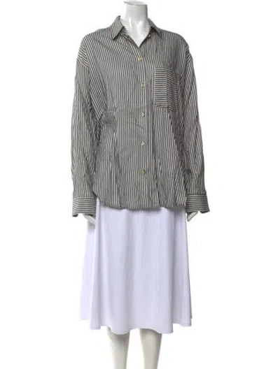 Pre-owned Jamie Haller Striped Long Sleeve Button-up Top In Multicolor