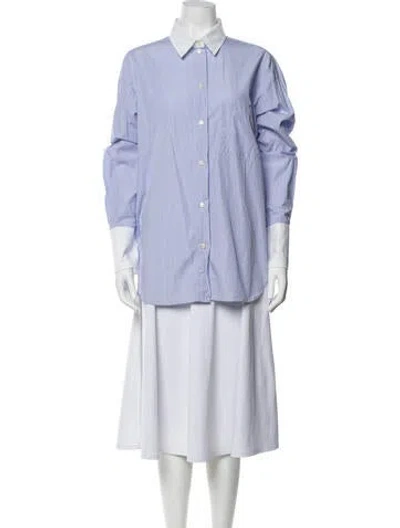 Pre-owned Jamie Haller Striped Long Sleeve Button-up Top In Purple