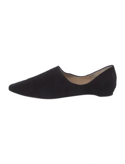 Pre-owned Jamie Haller Suede D'orsay Flats In Black