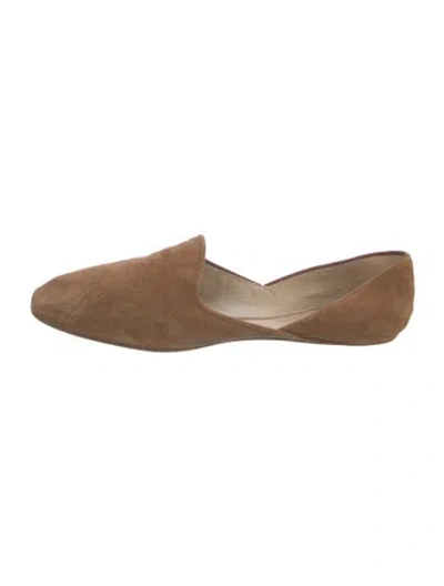 Pre-owned Jamie Haller Suede D'orsay Flats In Brown