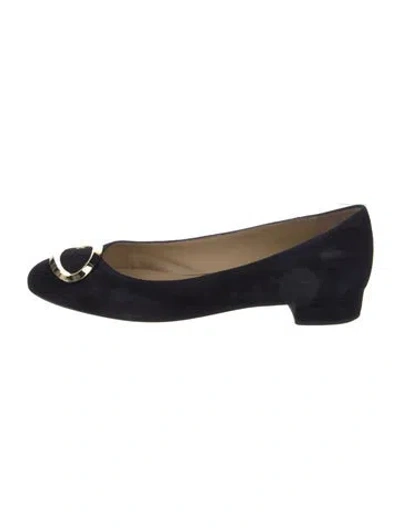 Pre-owned Jamie Haller Suede Flats In Blue