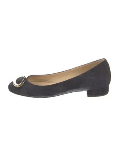 Pre-owned Jamie Haller Suede Flats In Blue