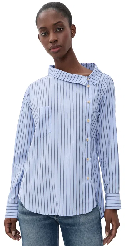 Jamie Haller The Asymmetry Shirt Cornflower Stripe In Blue