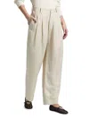 Jamie Haller The Big Pleat Linen Blend Trouser Pants In Stone In Neutral