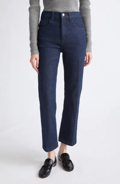 Jamie Haller The Blind Crease High Waist Crop Straight Leg Jeans In Blue