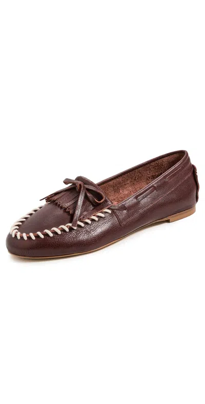 Jamie Haller The Camp Loafers In Unlined Buffalo Bright Burgundy