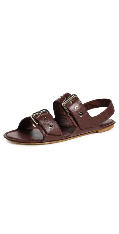 Jamie Haller The Double Buckle Sandals Oxblood In Burgundy