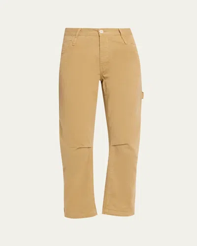Jamie Haller The Hammer Loop Barrel-leg Crop Carpenter Pants In Brown