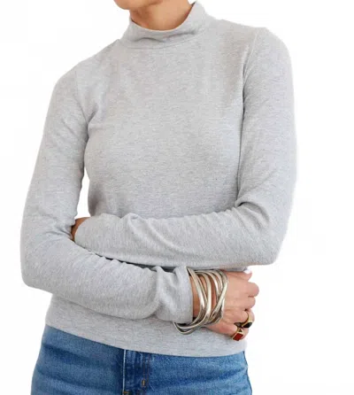 Jamie Haller The Mock Neck Tee In Heather Grey In Gray