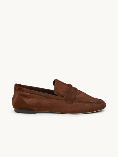 Jamie Haller The Penny Loafer Rosewood Pony Hair It41 In Brown