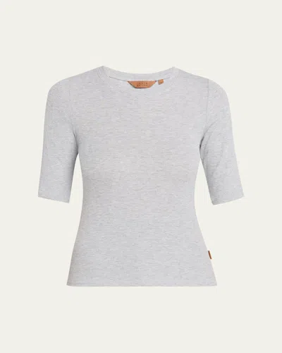 Jamie Haller The Rib Elbow Crewneck T-shirt In Gray