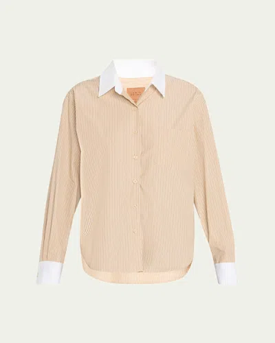 Jamie Haller The Tipped Weekend Cotton Shirt In Neutral