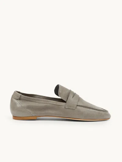 Jamie Haller The Unlined Penny Loafer Graphite It41 In Blue