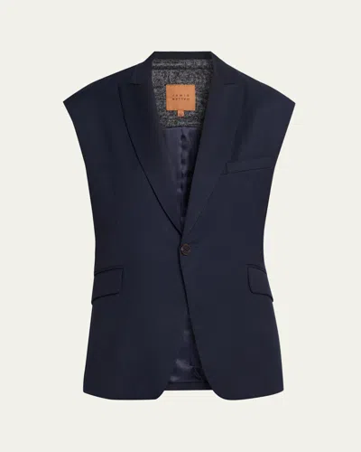 Jamie Haller The Vested Sleeveless Single-breasted Blazer In Blue