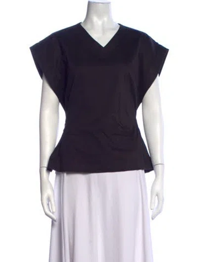 Pre-owned Jamie Haller V-neck Short Sleeve Top In Purple