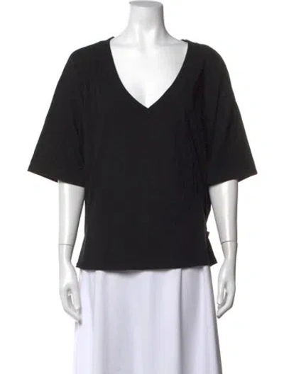 Pre-owned Jamie Haller V-neck Short Sleeve T-shirt In Black