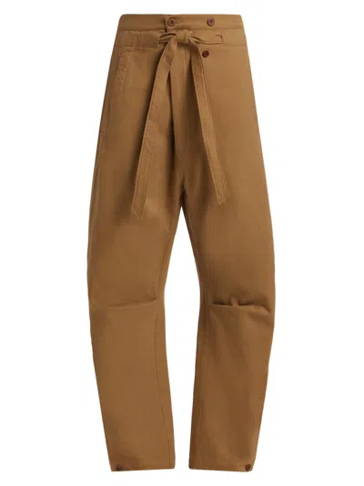Jamie Haller Women's Everything Tie-waist Barrel-leg Pants In Brown