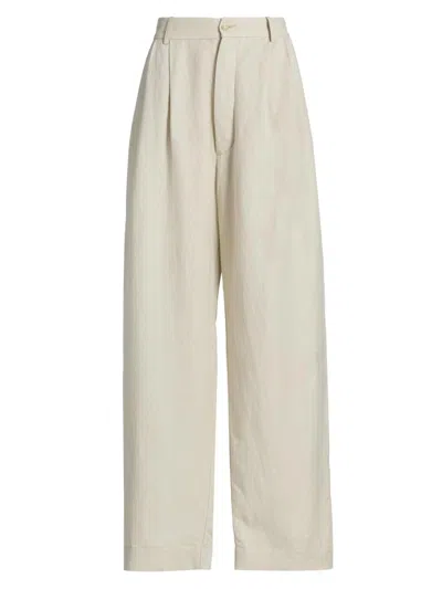 Jamie Haller Women's The Big Pleat Linen-blend Trousers In Gray