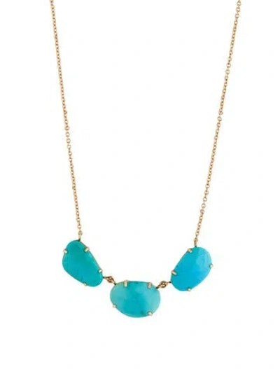 Pre-owned Jamie Joseph 14k Turquoise Necklace, 17" In Multi