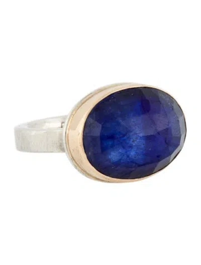 Pre-owned Jamie Joseph Glass Filled Sapphire Cocktail Ring In Multi