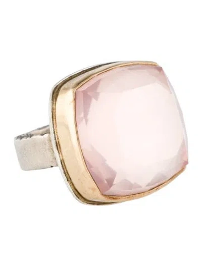 Pre-owned Jamie Joseph Mother Of Pearl & Quartz Doublet Cocktail Ring In Multicolor