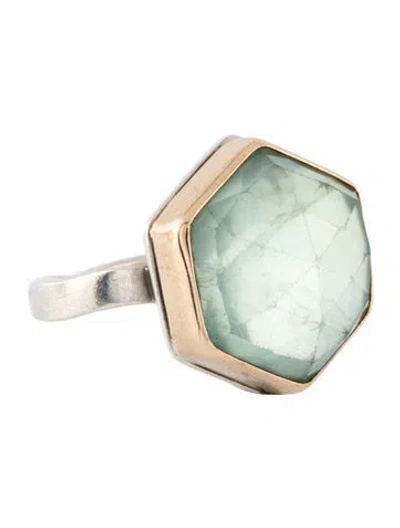 Pre-owned Jamie Joseph Prehnite Hexagonal Cocktail Ring In Multicolor
