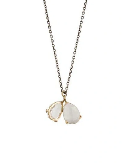 Pre-owned Jamie Joseph Quartz Locket Pendant Necklace, 33" In Multi