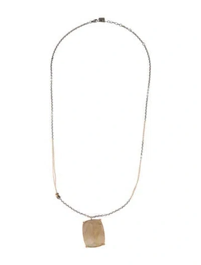 Pre-owned Jamie Joseph Rutilated Quartz Pendant Necklace, 25.75" In Multi