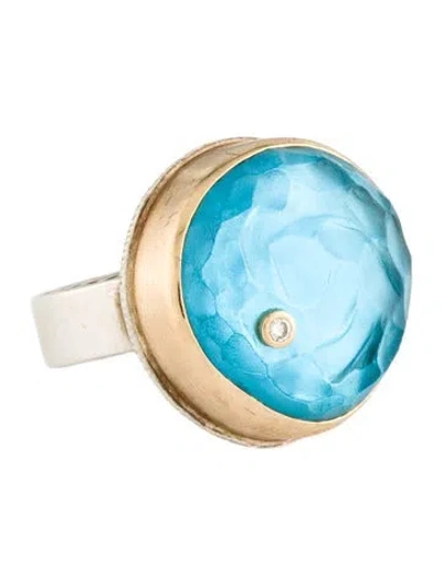 Pre-owned Jamie Joseph Topaz & Diamond Cocktail Ring In Multi