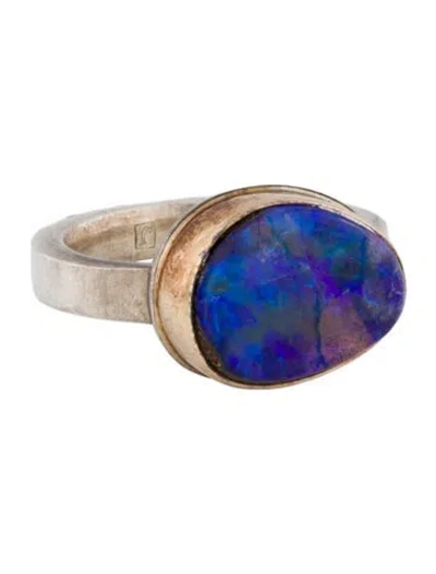 Pre-owned Jamie Joseph Two-tone Boulder Opal Cocktail Ring In Multi