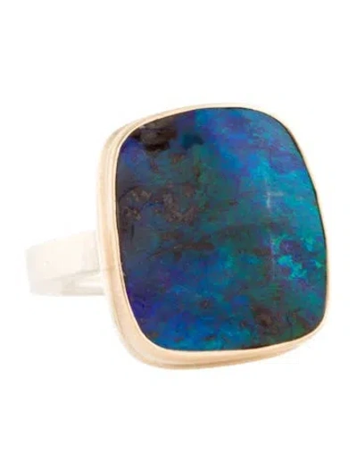 Pre-owned Jamie Joseph Two-tone Boulder Opal Cocktail Ring In Multicolor