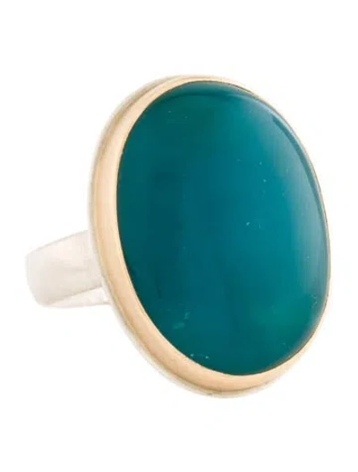 Pre-owned Jamie Joseph Two-tone Chrysocolla Cocktail Ring In Multicolor