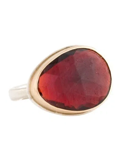 Pre-owned Jamie Joseph Two-tone Garnet Cocktail Ring In Multicolor
