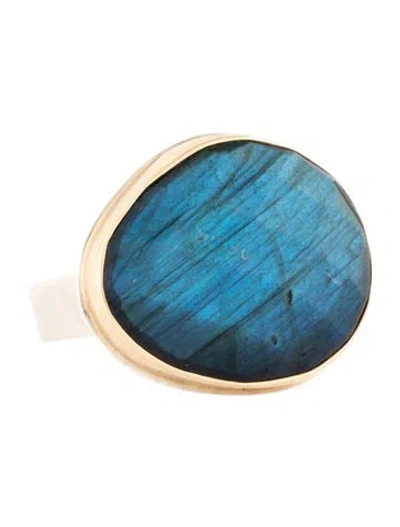 Pre-owned Jamie Joseph Two-tone Labradorite Cocktail Ring In Multicolor