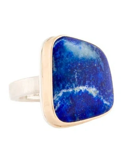Pre-owned Jamie Joseph Two-tone Lapis Lazuli Cocktail Ring In Multicolor