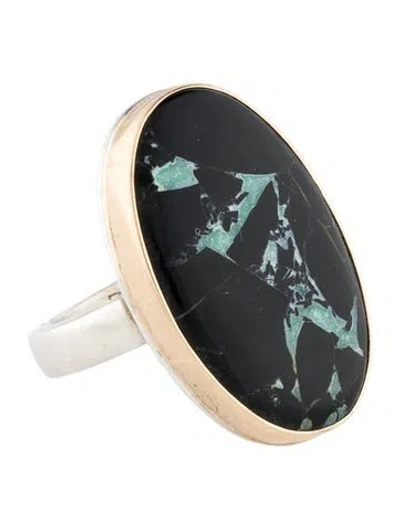 Pre-owned Jamie Joseph Two-tone Oval Cocktail Ring In Multi