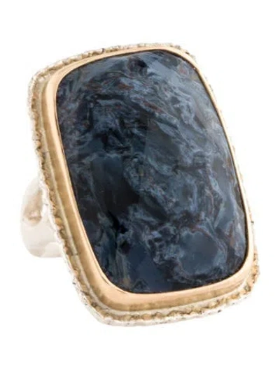 Pre-owned Jamie Joseph Two-tone Pietersite Cocktail Ring In Multicolor