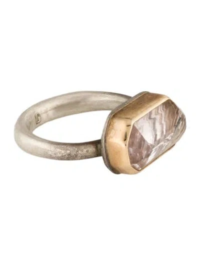Pre-owned Jamie Joseph Two-tone Sagenitic Quartz Cocktail Ring In Multi