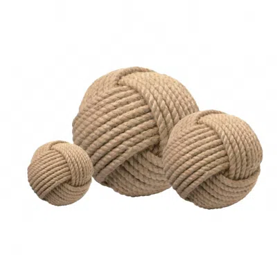 Jamie Jute Balls Set Of 3 In Brown