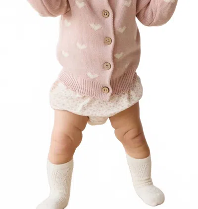 Jamie Kay Kids' Anna Cardigan Top In Petite Heart Rose Smoke In Pink