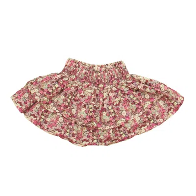 Pre-owned Jamie Kay Kids' Girls Pink Floral Skirt In Multi
