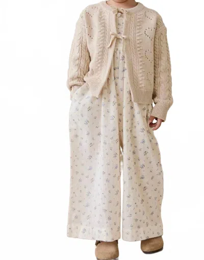 Jamie Kay Kids' Josephine Cardigan Top In Light Oatmeal Marle In Neutral