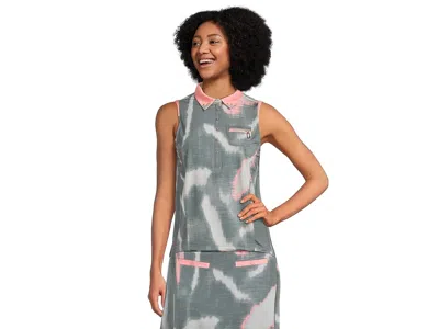 Jamie Sadock Batik Print Sleeveless Top In Gray