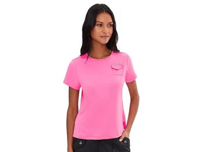 Jamie Sadock Crew Neck Pocket Lux Fabric Pink
