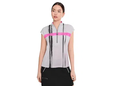 Jamie Sadock Elegant Short Sleeve Pink In Gray