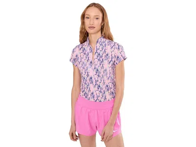 Jamie Sadock Fingerpaint Print Short Sleeve Polo In Pink
